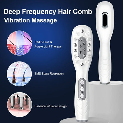ScalpFlow Pro – EMS LED Scalp Massager Comb with Oil Applicator