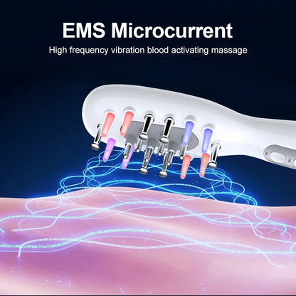 ScalpFlow Pro – EMS LED Scalp Massager Comb with Oil Applicator